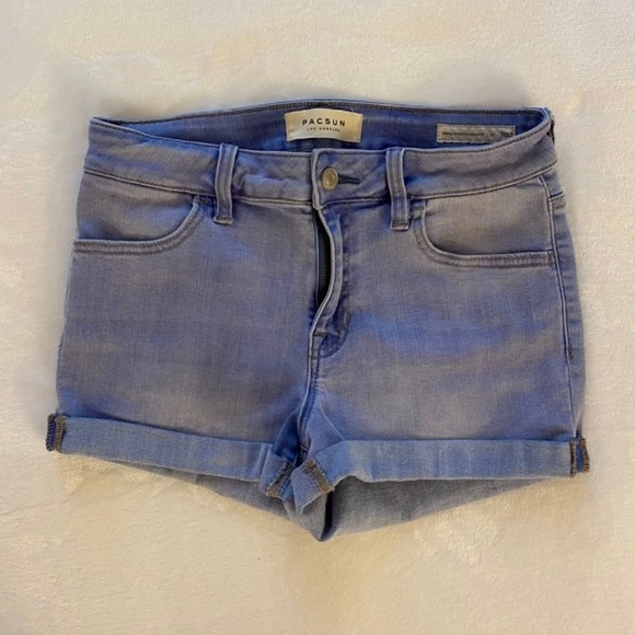 Pacsun Super Stretch Shortie Shorts Blue 27 - Picture 11 of 12